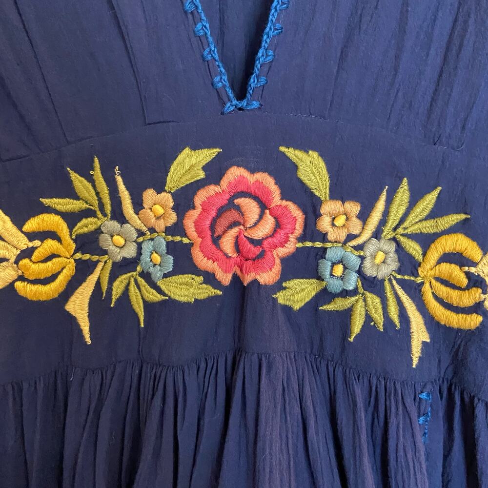 Chasing Unicorns Women's Size Small Blue Running Down A Dream Maxi Dress - Picture 6 of 12